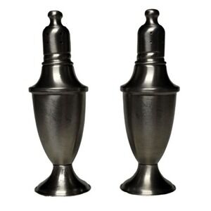 Vintage Pewter Salt‎ and Pepper Shakers Set Elegant Table Decor Kitchen